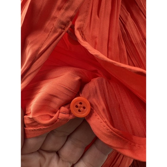 COS Women’s Pleated Long Sleeve Cape Style Open Sleeve Blouse Orange Size 38 (S) - Picture 8 of 14